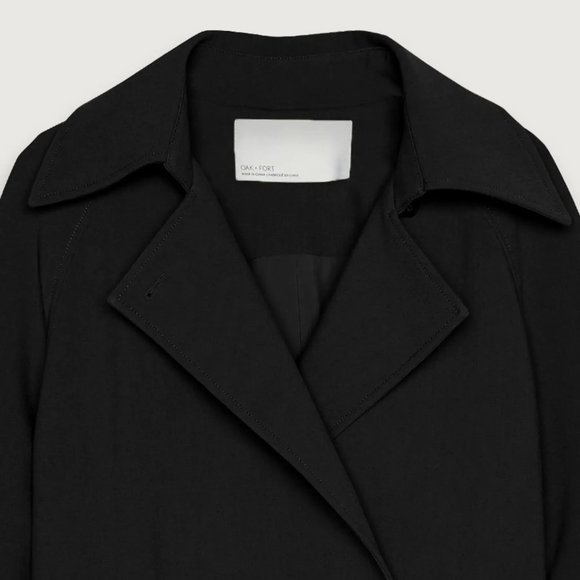 OAK + FORT Oversized Trench Coat - XS - Black - Picture 3 of 9